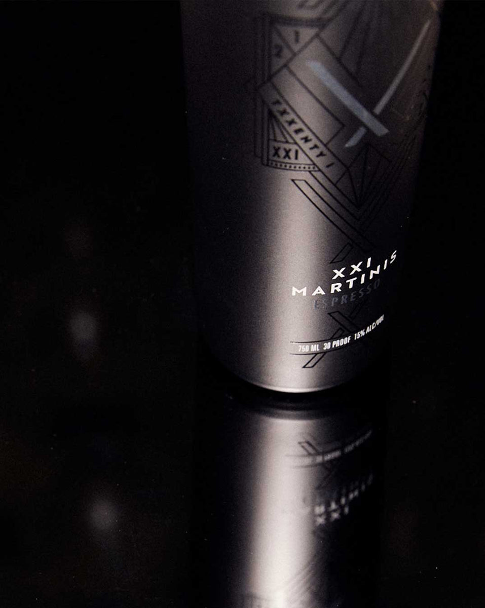 XXI Martinis bottle close up